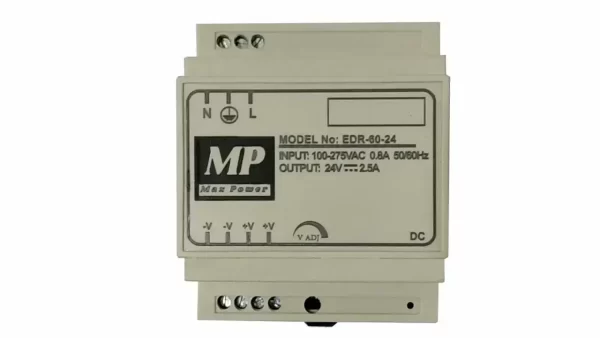 منبع تغذیه EDR-60-24 با خروجی 24 ولت 2.5 آمپر