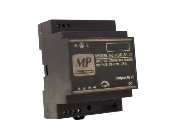 منبع تغذیه سوئیچینگ ریلی 24 ولت 2.5 آمپر 60 وات مکس پاور زیتون الکترونیک HDR-60-24