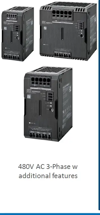 منبع تغذیه امرن:سه فاز S8VK-WB: 480 VAC 3 Phase Supply